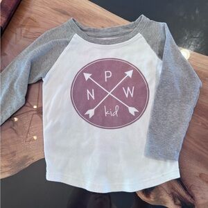 Kids Gray and White Long Sleeve Tee